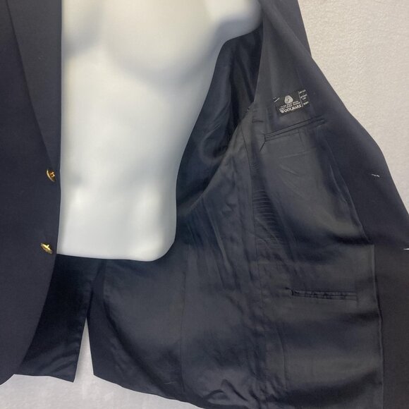 Lauren Ralph Lauren Classic Wool Blazer Mens 42R Navy Blue Gold Button Old Money - Picture 4 of 16